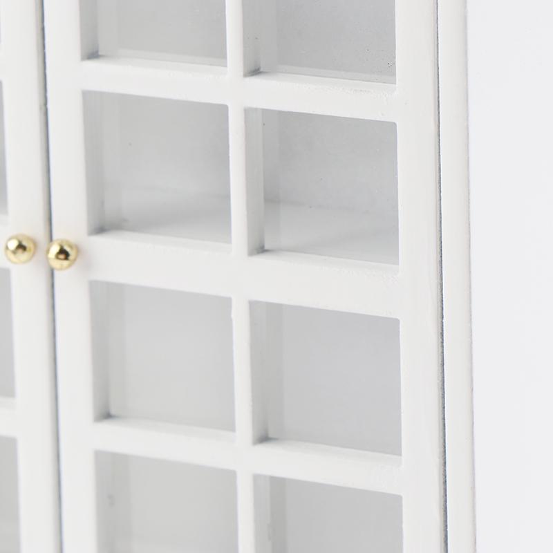 1:12 Dollhouse Miniature White Wood Cupboard Shelf Furniture Model