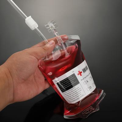 Blood Bags for Drinks Ghost Themed Blood Drink Pouches for Theme Party Holiday Decoration