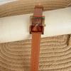 Belt Watch Caramel Color Square Simple Waterproof Women'S Watch