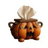 Halloween Pumpkin Tissue Box Organiser For Home Office Party Decoration Resin Construction Napkin Dispenser