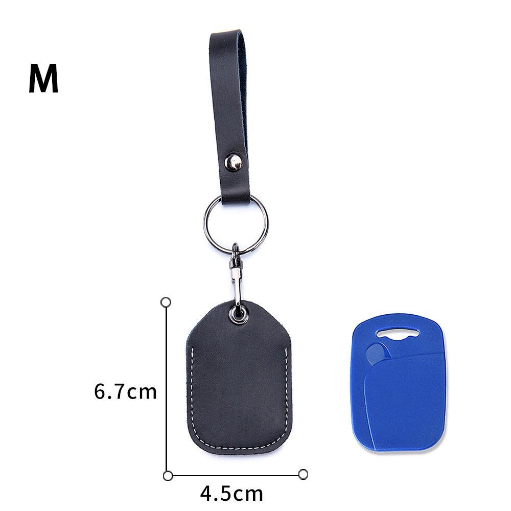 Bag Hook Card Holder Access Tags Cow Leather Keychain Key Tag Ring ID Card Case Leather Key Holder