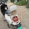 Large Capacity Metal Rear Basket with Backrest for E-bike Helmet and Backpack Storage