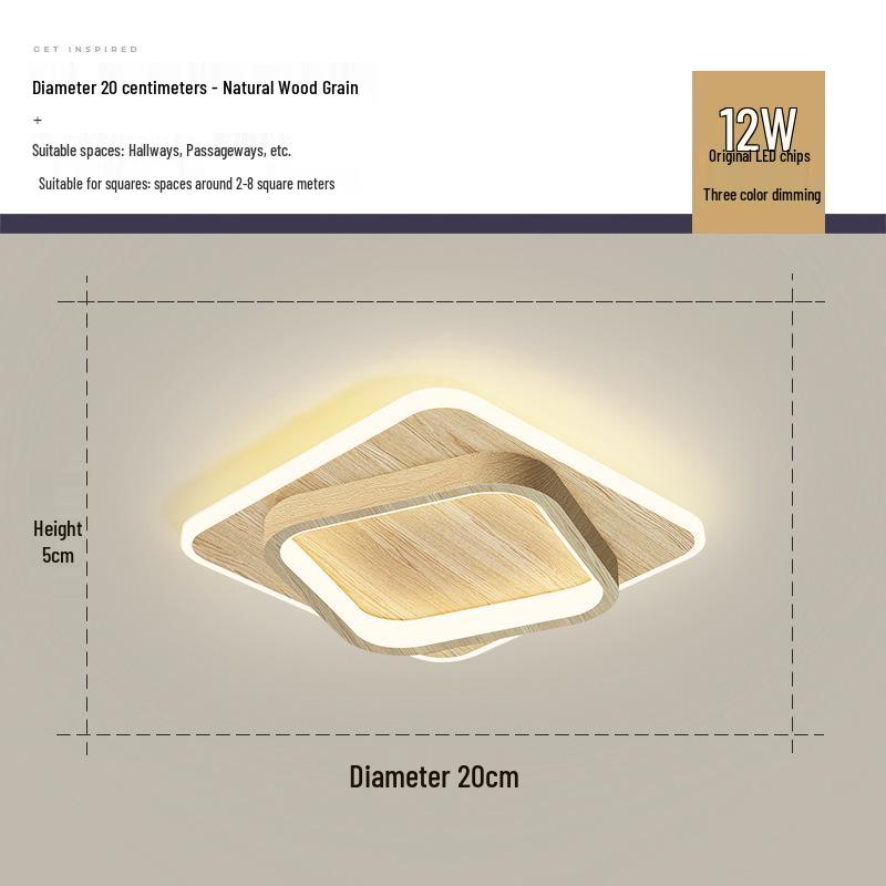 Nordische minimalistische Deckenleuchte für Flure, Eingänge, Balkone und Garderoben - Schwarz-Weiß-Design.