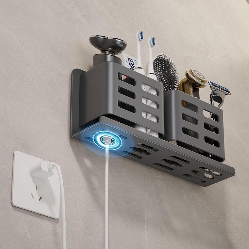1Pcs New No Drill Wall Mount Bathroom Shelf Makeup Storage Organizer Toiletries Skin Care Product Rack Bathroom Accessories