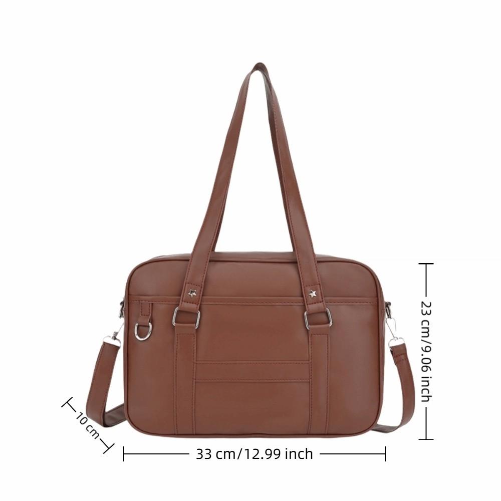 Casual PU Leather Jk Shoulder Bag Japanese Style Adjustable Strap Crossbody Bag Big Capacity Itabag Student