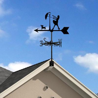 Wind Vane Metal Weathervane Vintage Decorative Retro Weather Iron Art Ornament for Fence Farm
