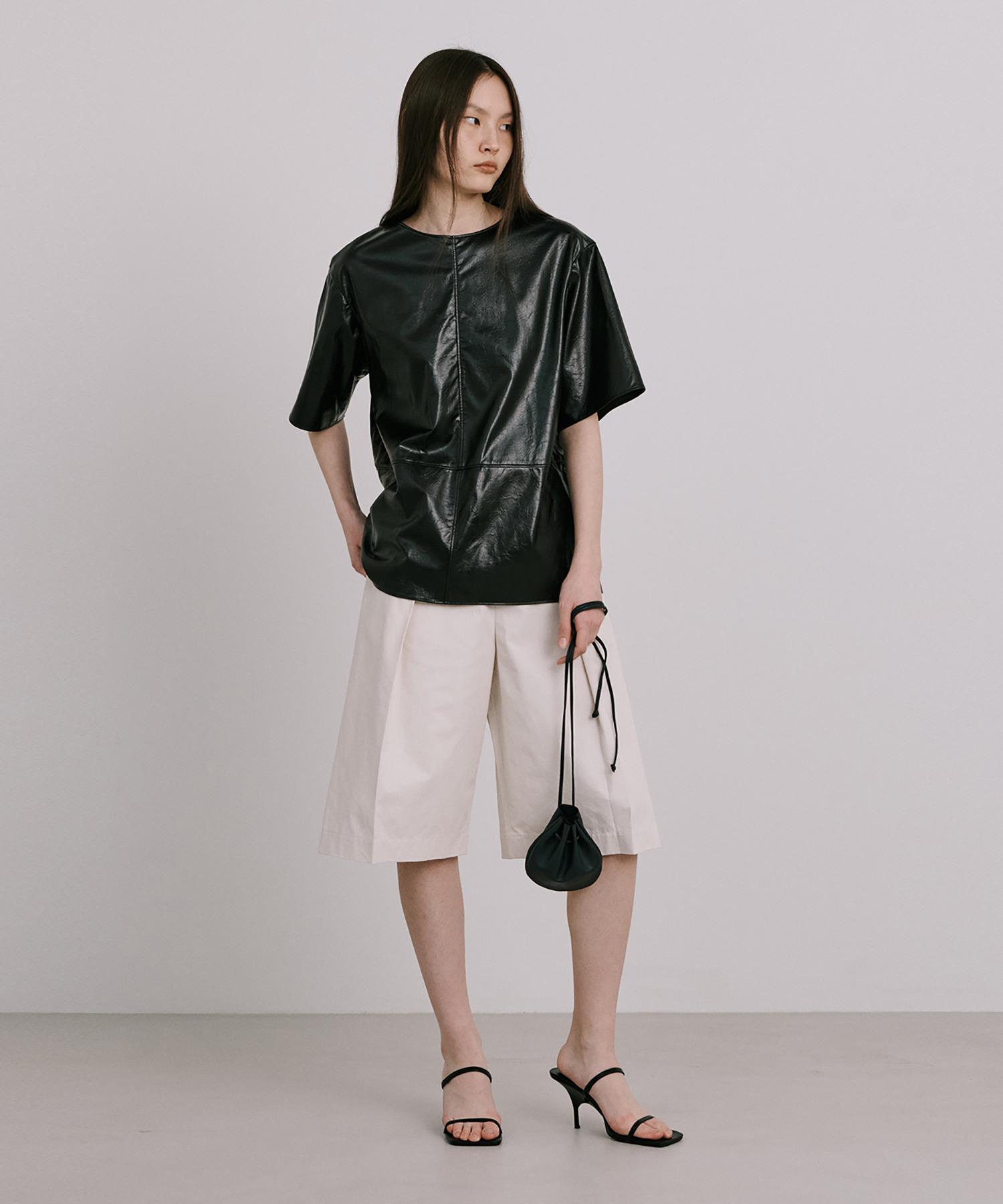 Bundercammer Fake Leather Top_Black S