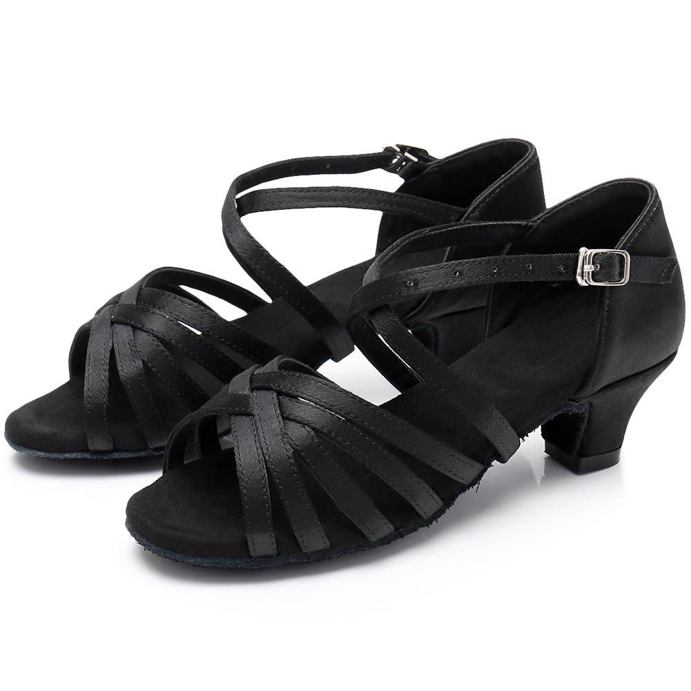 Salsa Latin Ballroom Dance Shoes 4cm Heels Dancing for Women Girls Practicing Dance Shoes