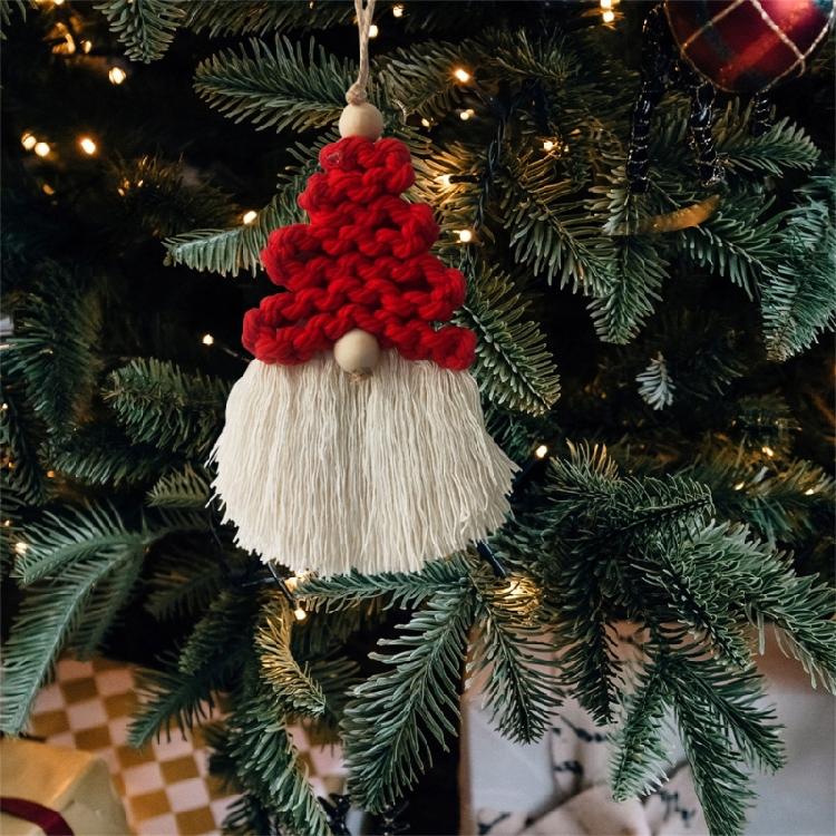 Crocheted Christmas Tree for Home Decor New Year Holiday Sign Knitting Gnome