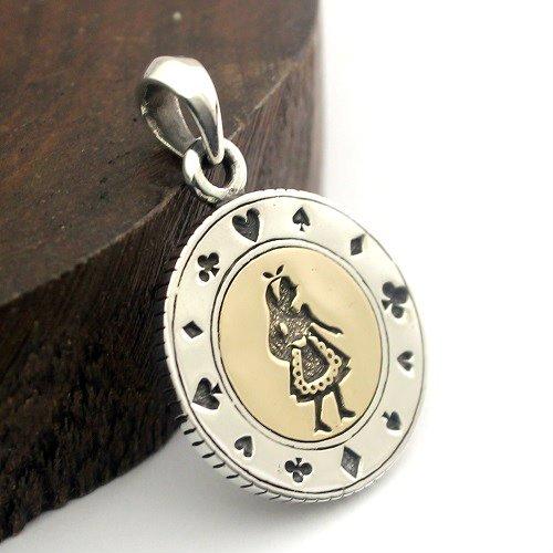 Good Vibrations Alice Rabbit Playing Card Coin Pendant