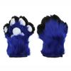 Furry Paw Gloves Cosplays Wolf Bear Animal Paw Plush Mittens for Women Girls