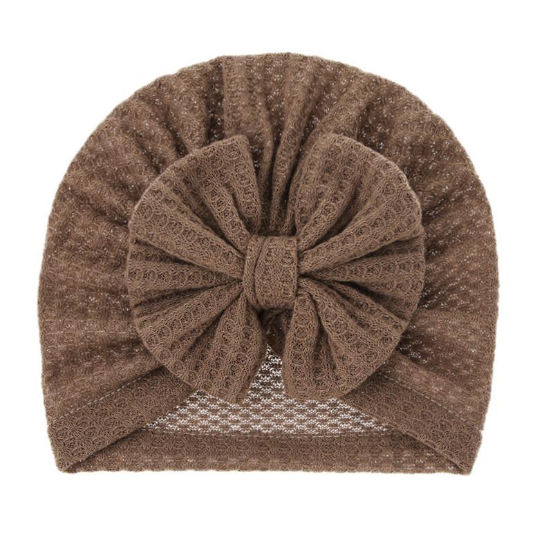 New Baby Knitted Wool Waffle Hat Bow Children's Pullover Hat Baby Out Cute Boat Hat