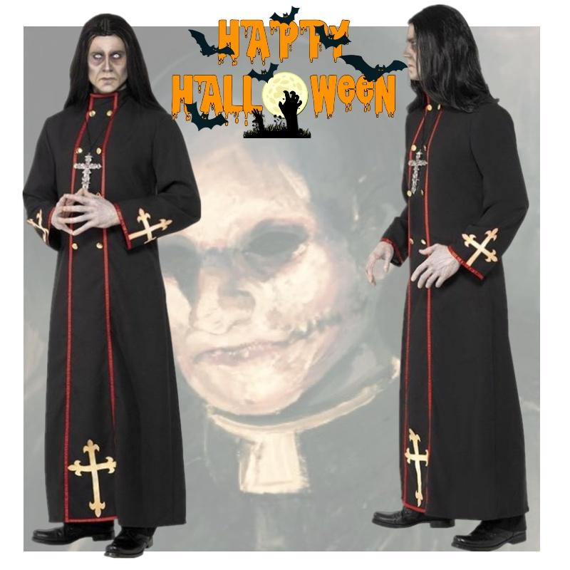 Robe Medieval Priest Cosplay Costume Party Halloween Roleplay Outfit Events