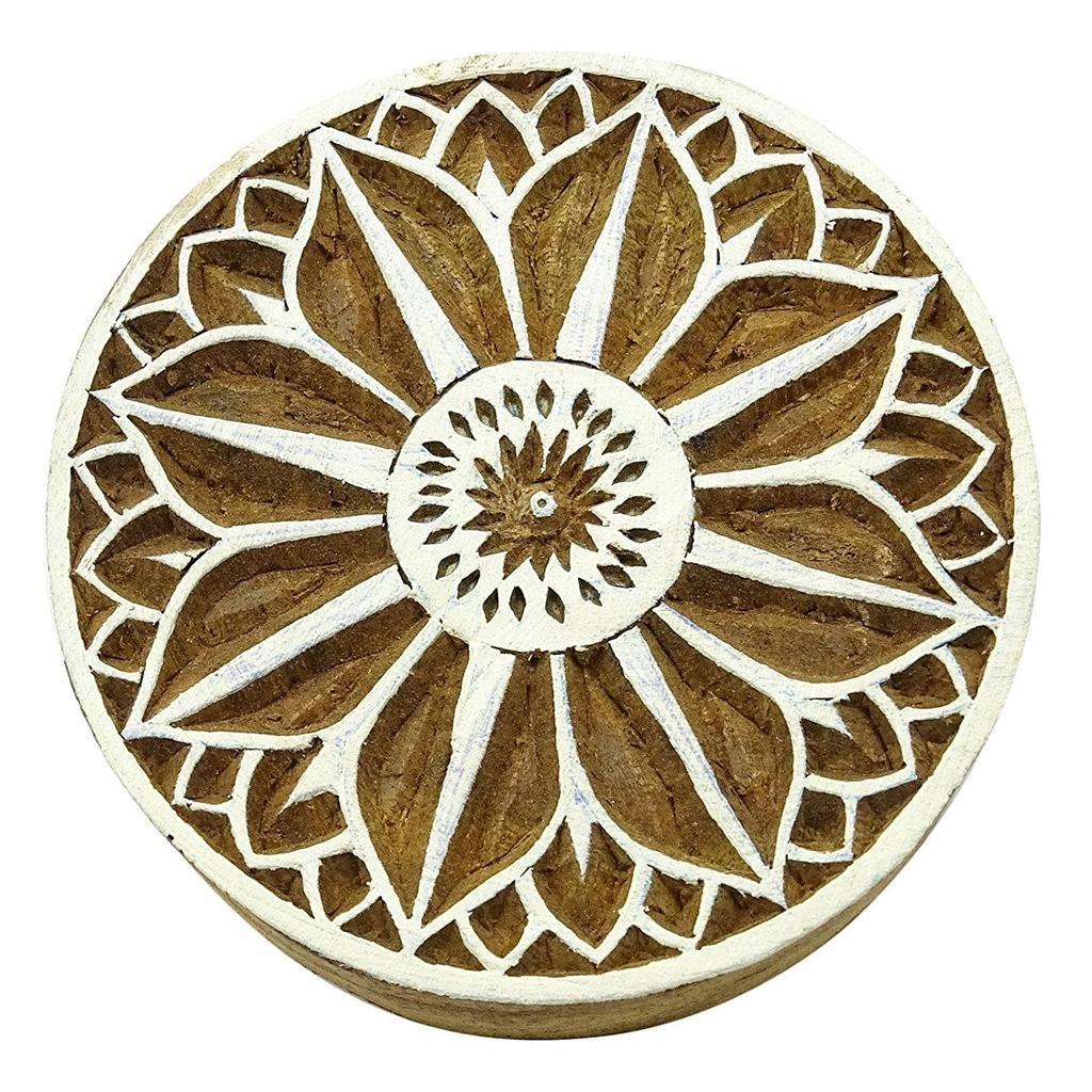 Floral Indian Scrapbook Stempel Holz Druckblock Kunst braun Briefmarken für