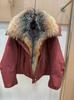 European goose down natural real fox hair big fur collar Parker down jacket women's clothing thickened warm loose coat