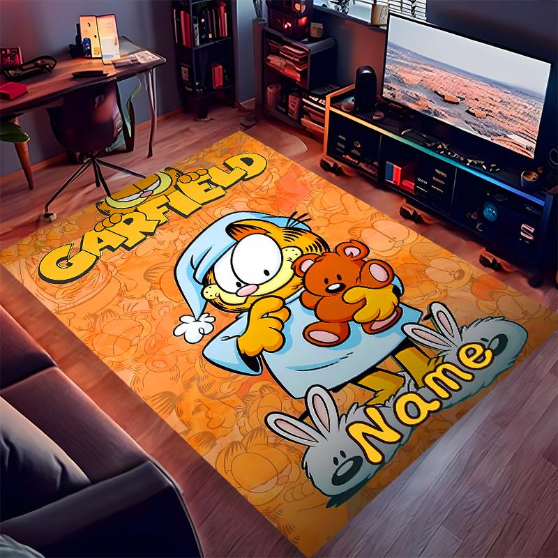 Custom personalization Garfield Print Area Rug - Soft, Washable Non-Slip Indoor Mat,Living Room,Home&Office Decorative Rug