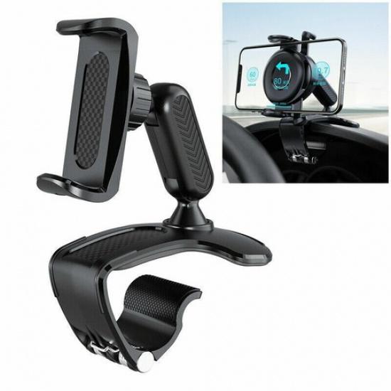 1x Black Car Dashboard Mount Phone Holder Stand Clamp Cradle Clip For Cell Phone