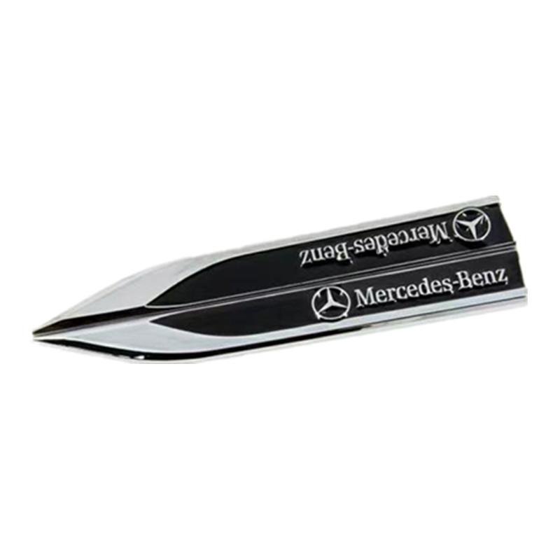 2pcs 3D Metal Car Fender Side Wing Emblem Badge Sticker For Mercedes Benz New B/C/E Class A Class C200L GLC GLK New CLA GLA OX0