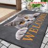 Black Cat Welcome Paw Print Doormat Non Slip Washable Entrance Rug Indoor Front Door Floor Mat Home Decor