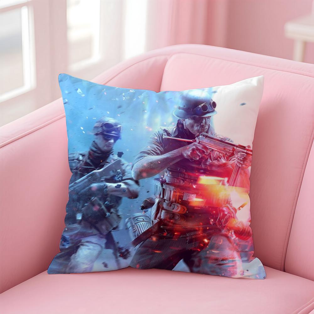 Hot Cool Games B-Battlefield Cushion Cover Pillowcase Short Plush Invisible Zipper Room Sofa Cushion Cover