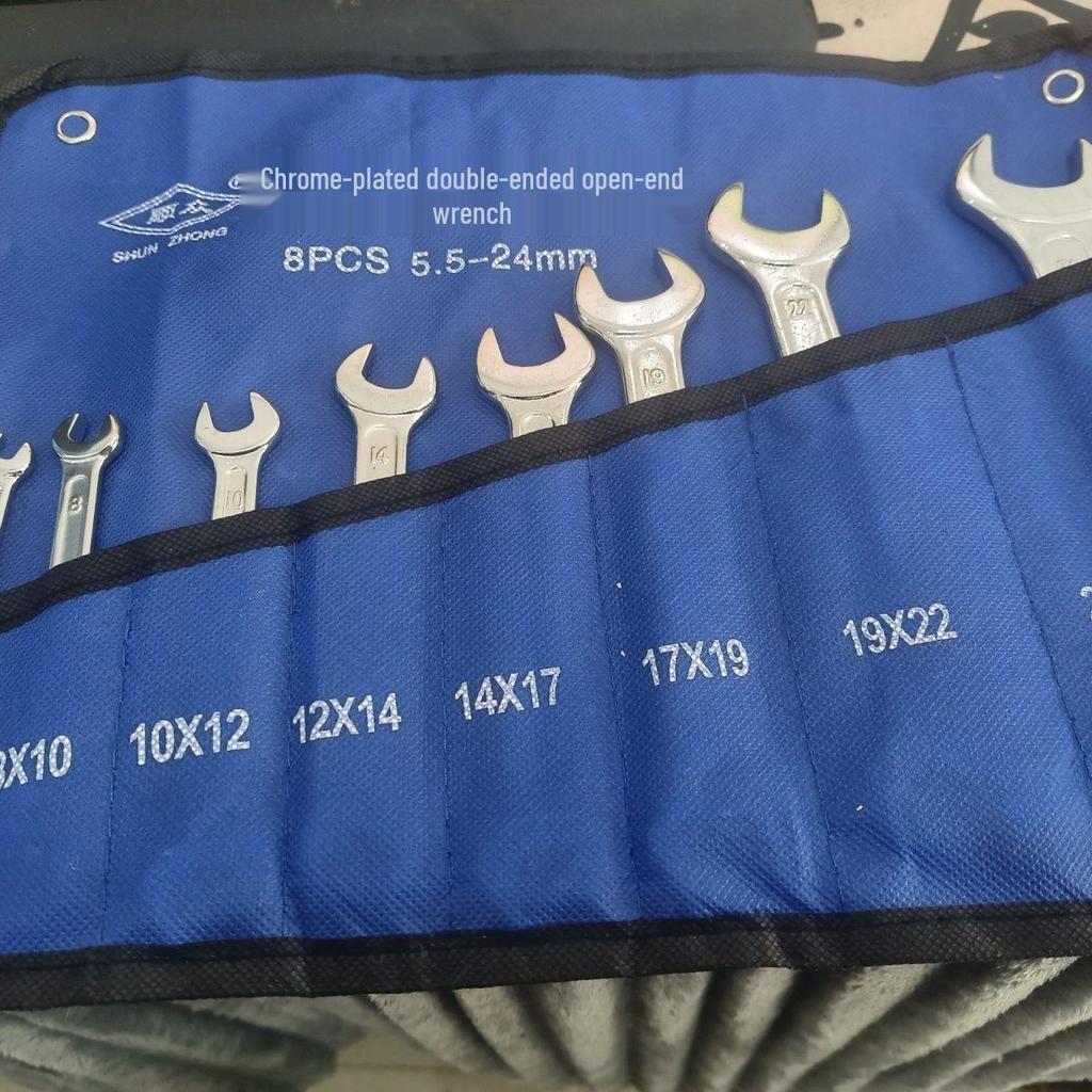 8-częściowy zestaw kluczy płasko-oczkowych dwustronnych (12-14, 17-19, 8-10, 22-24) z pudełkiem