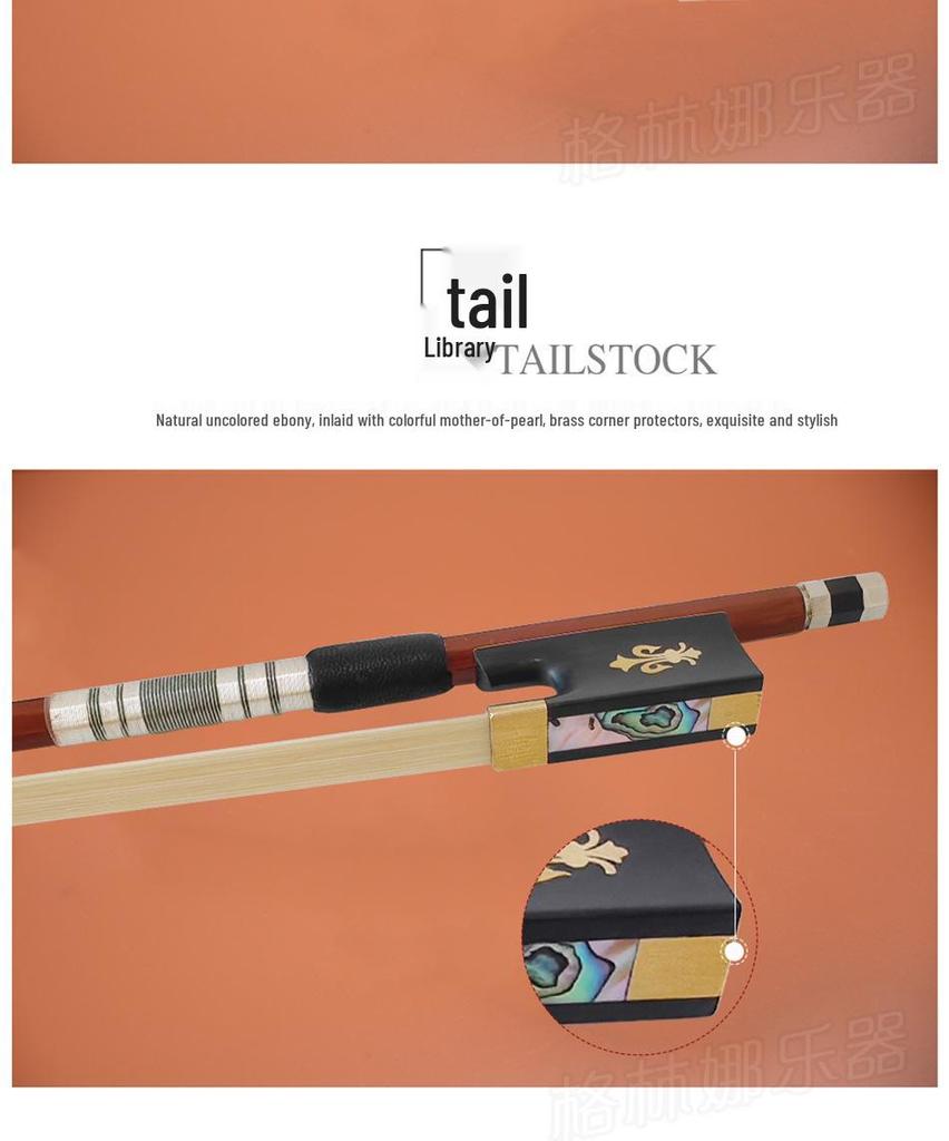 Gold Flower Violin Bow with Rosin - Performance Grade Accessories, Various Models Available.