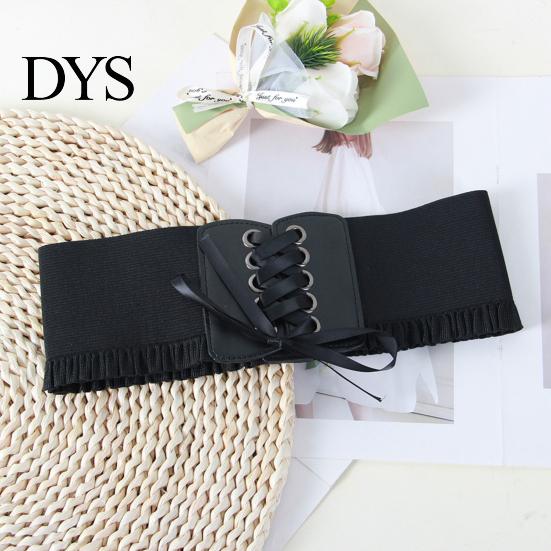 Women Wide Belt Corset Waist for Lace Up Tied Waspie Trendy Elastic Dresses Halloween Pirate Costume Accessory Retro Design