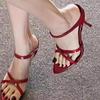 Fashion Ladies Shoes 2025 Summer Open Toe Women's Slippers Fashion Outside Party Sexy Pointed Toe Sandals Plus Size Elegant High Heels