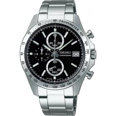 Herre Kronograf Kvarts Ur 1/5 Sekund Timer SBTR005 Sort [Officielt Hjemligt Produkt]
