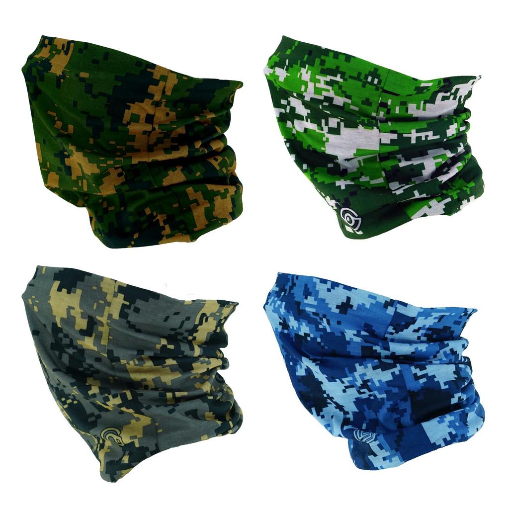 SMEHCF for Women and Hair Half Face Airsoft Paintball Neck Digital Camouflage Multi-Purpose Bandanas, 4-Pack, Men, Headbands, Balaclavas, Headscarves,