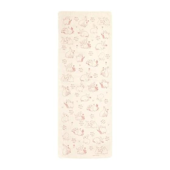 Yamamoto Jin Shoten (Official) Double Gauze Tenugui Towel - Jyunin Usagi (Ten Rabbits) - Happy Year of the Rabbit (Happy Rabbit Year) - Purely Made in