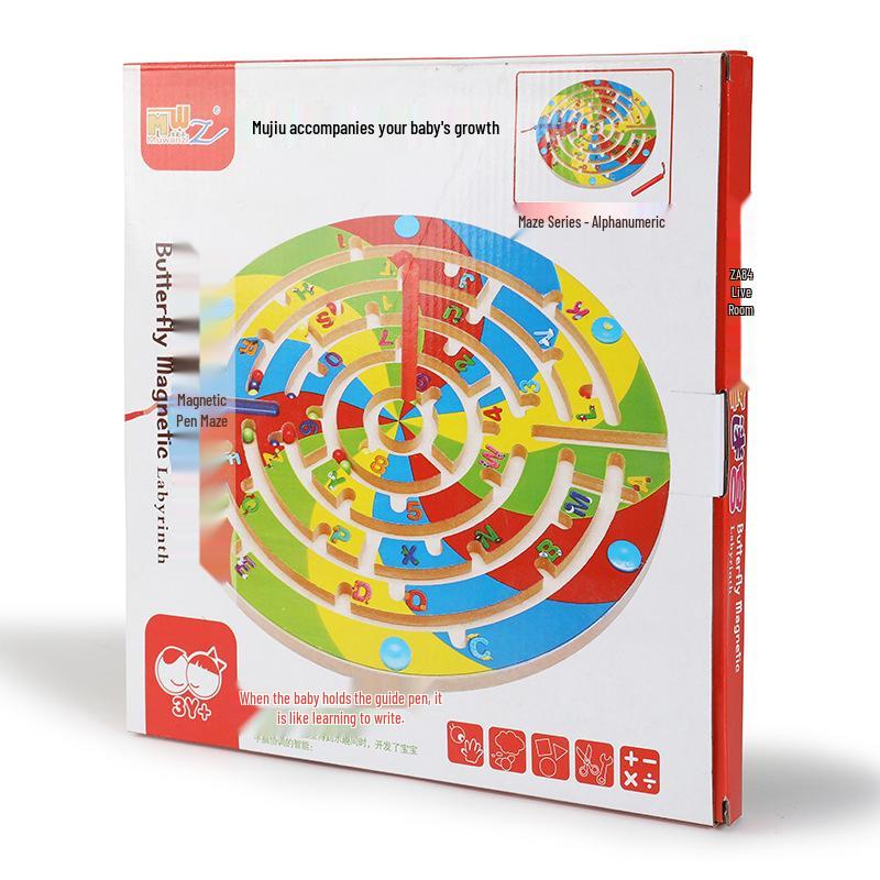 

Деревянный лабиринт с шариками и магнитной ручкой – Образовательная игрушка «Трасса животных» для детей