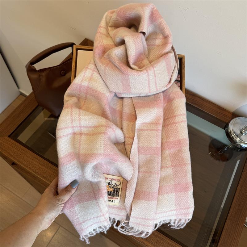 

Шарф для мужчин и женщин, парный подарок на день рождения, зимний новый клетчатый шарф из имитации кашемира, высококачественный шарф, теплый 200*65cm