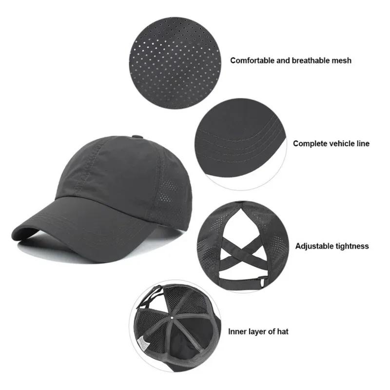 1PC New Style Ponytail Hat Women's Ponytail Baseball Cap Versatile Breathable Quick-Dry Baseball Cap Outdoor Sun Protection Hat