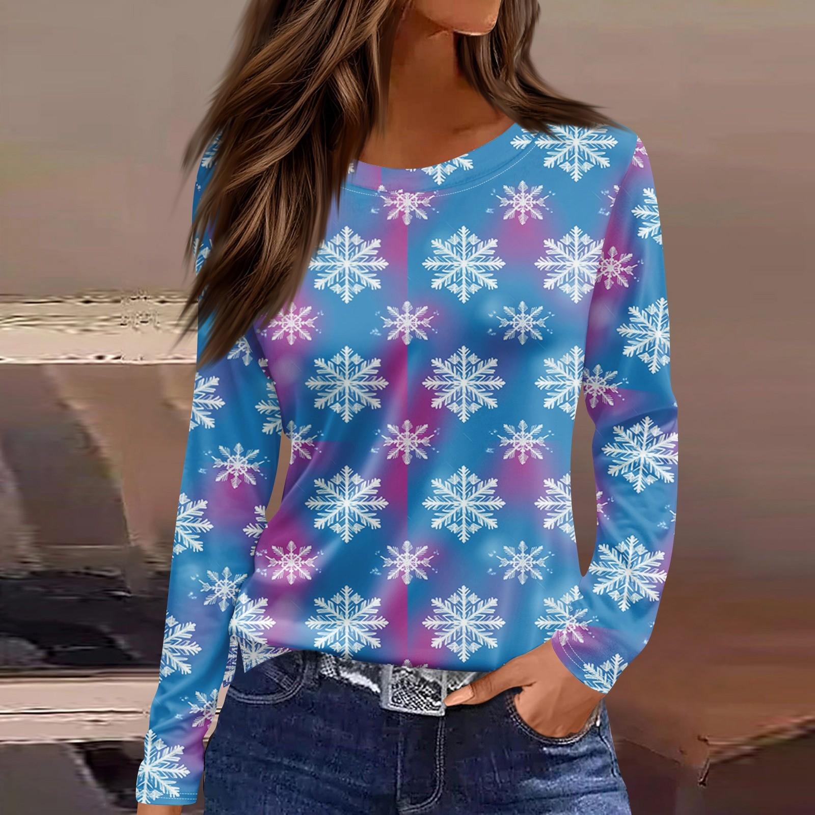 

Женская модная повседневная футболка с круглым вырезом и разрезом по низу, длинный рукав, свободный принт XXL синий