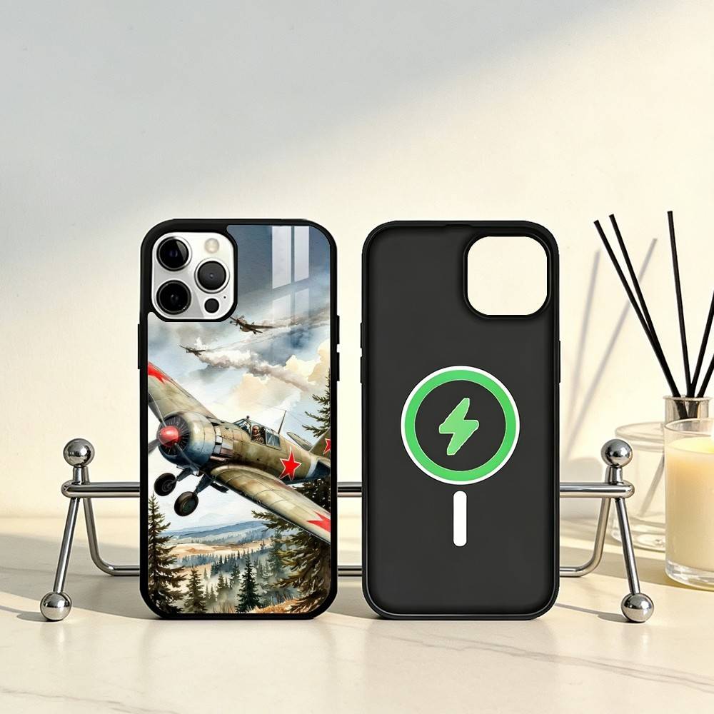Aircraft Art Phone Case For iPhone17,16,15,14,13,12,11 Plus,Pro Max Magnetic For Magsafe Wireless Charging