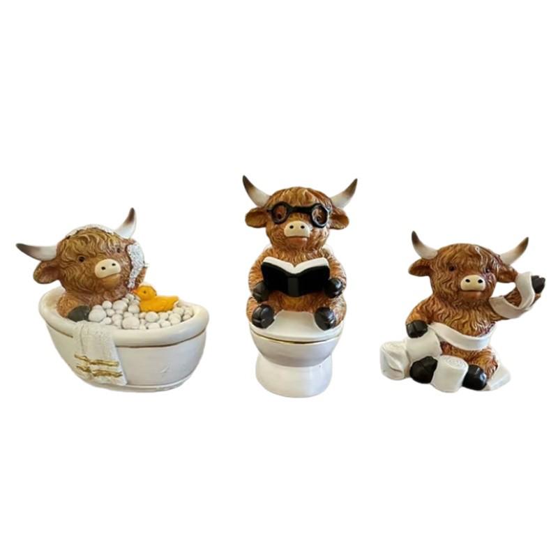 Highland Cow Bathroom Ornaments - Creative and Fun Decor