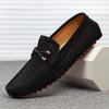 Mode Atmungsaktive Sommer Herren Freizeitschuhe Handgefertigte Leder Mokassins Slipper Flats Schlichte Bootsschuhe Ausgehöhlte Herren Fahr-Loafer