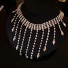 Starfall Rhinestone Tassel Fashion Necklace - European & American Style, Elegant Personality Design.