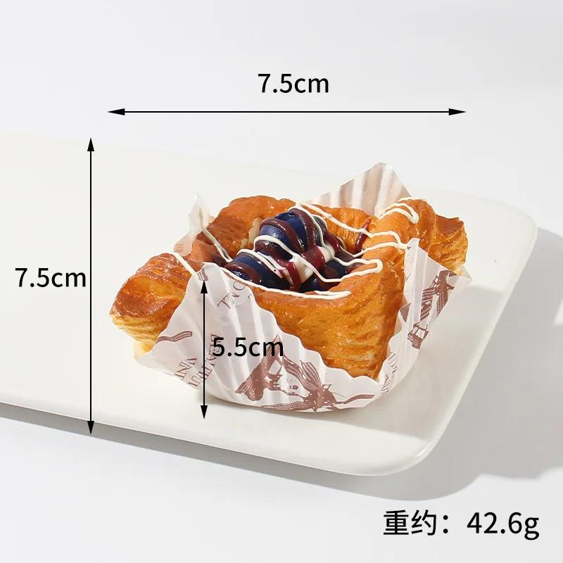 Home Decor PU  Simulated Square Paper Cup Bread Model Cup Fruit Cream Brushed Cake Dessert Shooting Prop Decoration