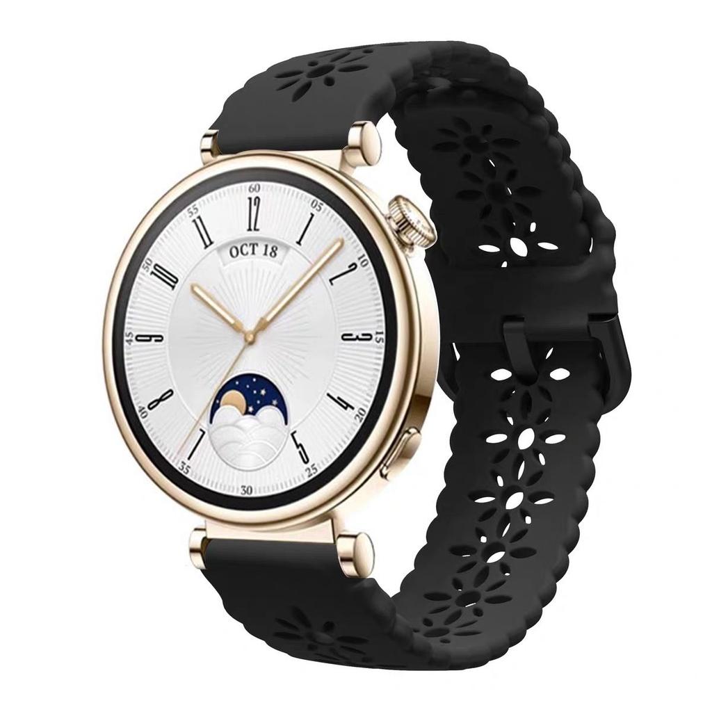 20mm 22mm Snowflake Pattern Hollow Silicone Replacement Strap for Sports Smart Watch Compatible with HUAWEI Watch Samsung Galaxy Watch Amazfit Watch