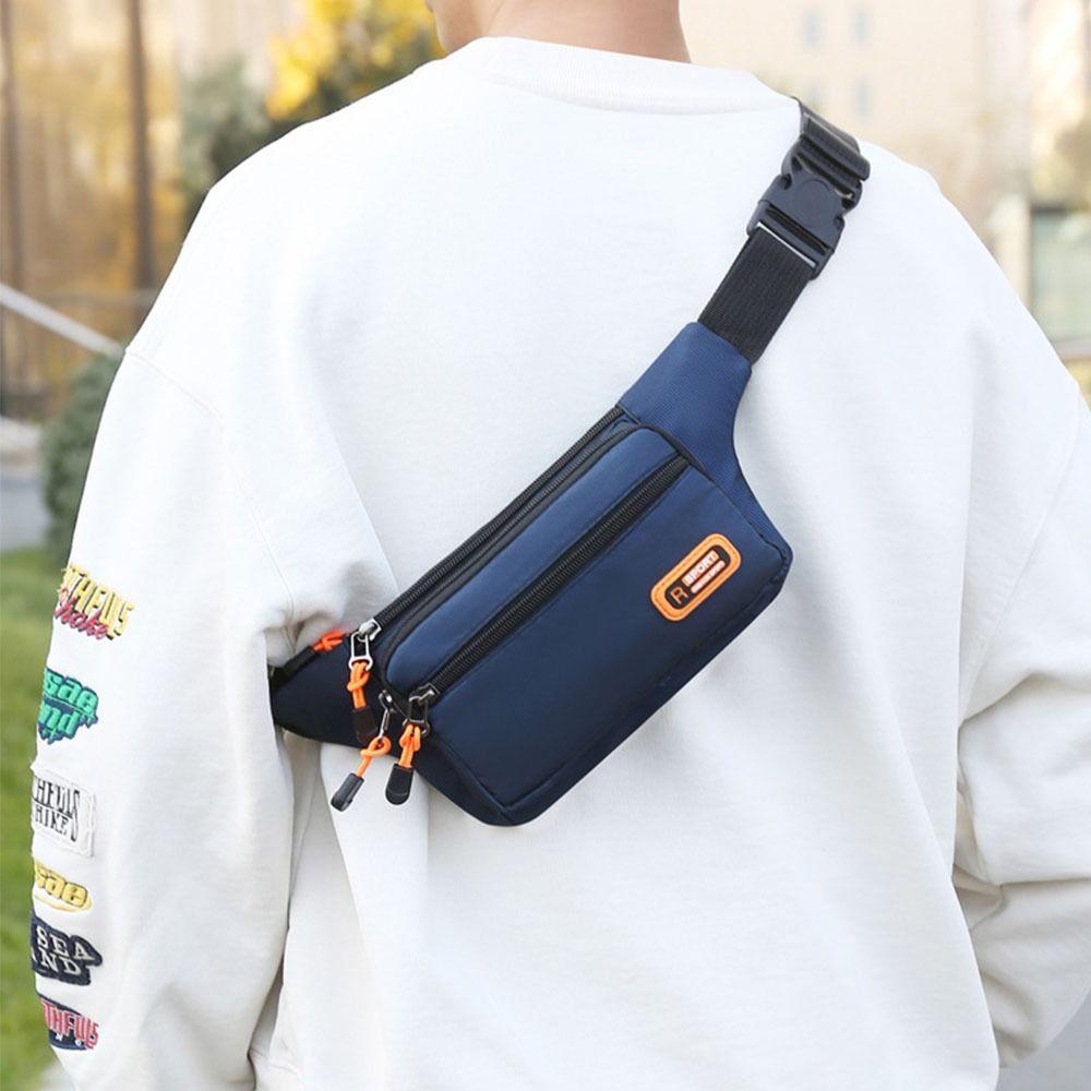 Waterproof Men's Waist Pack Adjustable Strap Sports Cross -body Bag Men's Chest Bag  Running