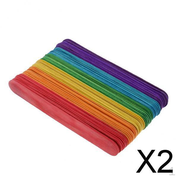 

2x 50 штук Разноцветные деревянные палочки от эскимо для DIY поделок M