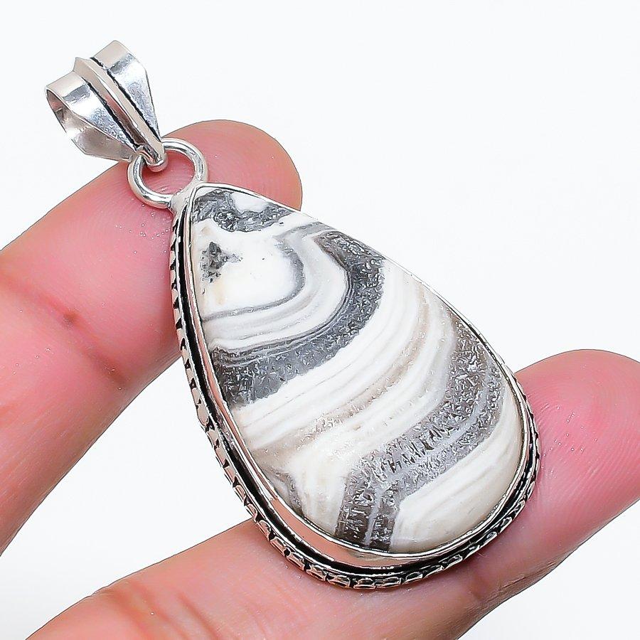 Natural Calcite Agate Gemstone 925 Sterling Silver Jewelry Pendant 2.01 AP-14938