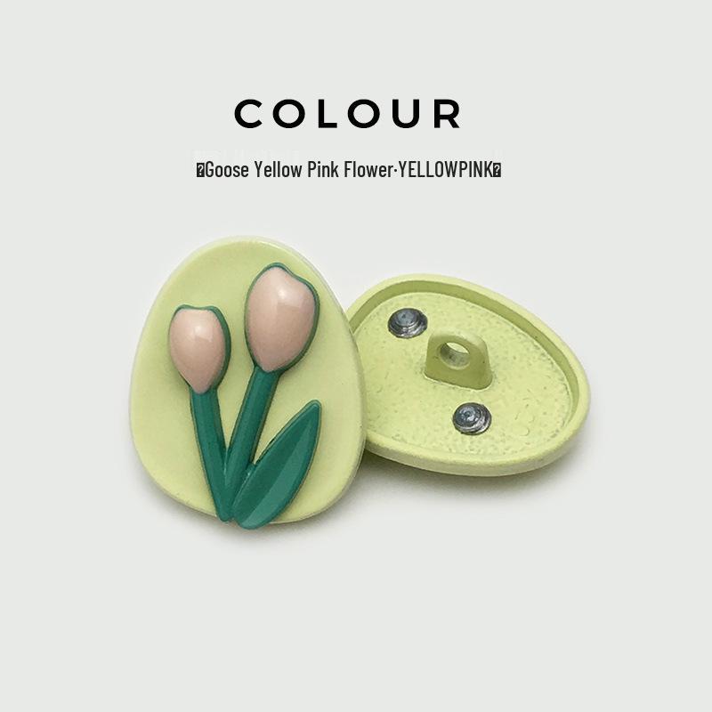 Versatile Coat and Sweater Buttons: Flower, Tulip, Heart, Square, and Bow Designs