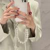 Pearl Bracelets Chain Case with Lanyard Aesthetic Luxury Phone Case for iPhone 17 16 15 14 13 12 11 Pro Max Back Cover