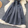 Salt wear commuter sleeveless lapel dress women's summer waist thin pleated skirt elegant temperament slim dress