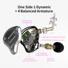 Yinyoo KZ ZS10 PRO Wired HiFi Hybrid No In-Ear Earphones, 4BA+1DD In-Ear Monitors, 2-Pin 0.78mm Earphones, Re-cabled, High-Fidelity Sound, Closed-Back