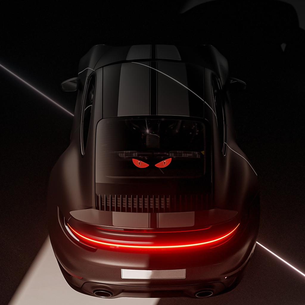 1 Paar Auto Dekorlicht Teufelsauge LED Rückwarnleuchte Rot Dynamische Dämonenaugen Atmosphärenlicht Auto Deko Zubehör