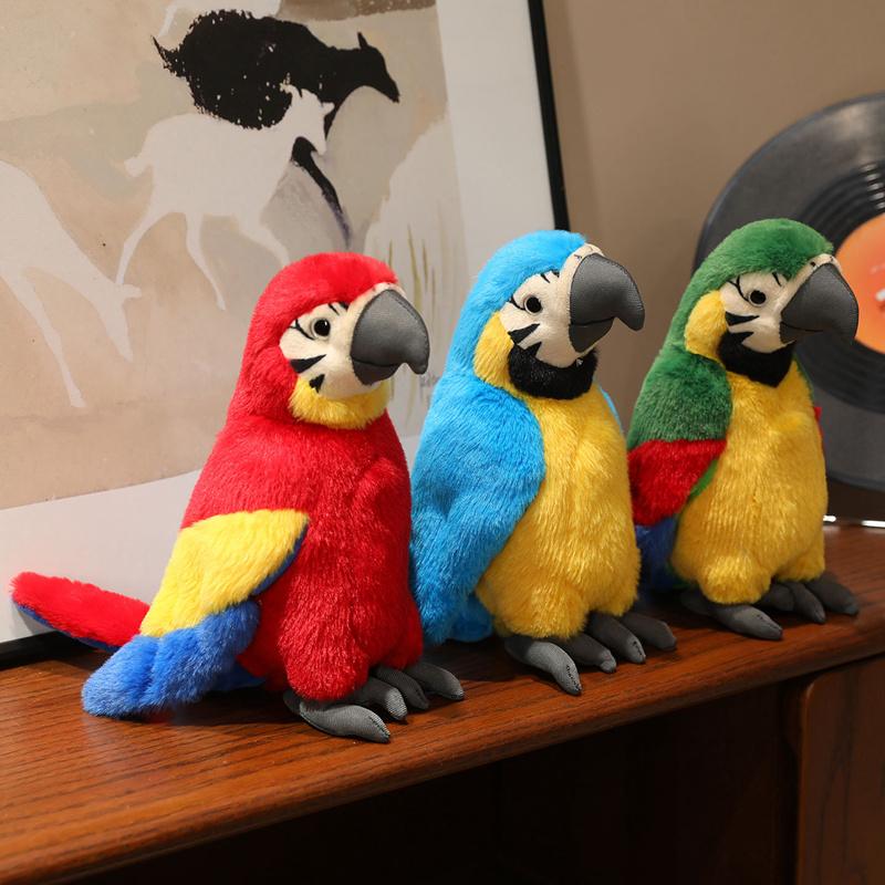 Simulation Animal Parrot Plush Toy Stuffed Soft Animal Pillow Fun Toys Home Decro Birthday Gifts